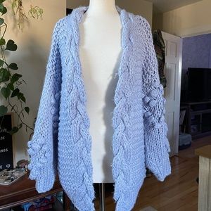 COPY - Amaryllis lavender Pom Pom cardigan
